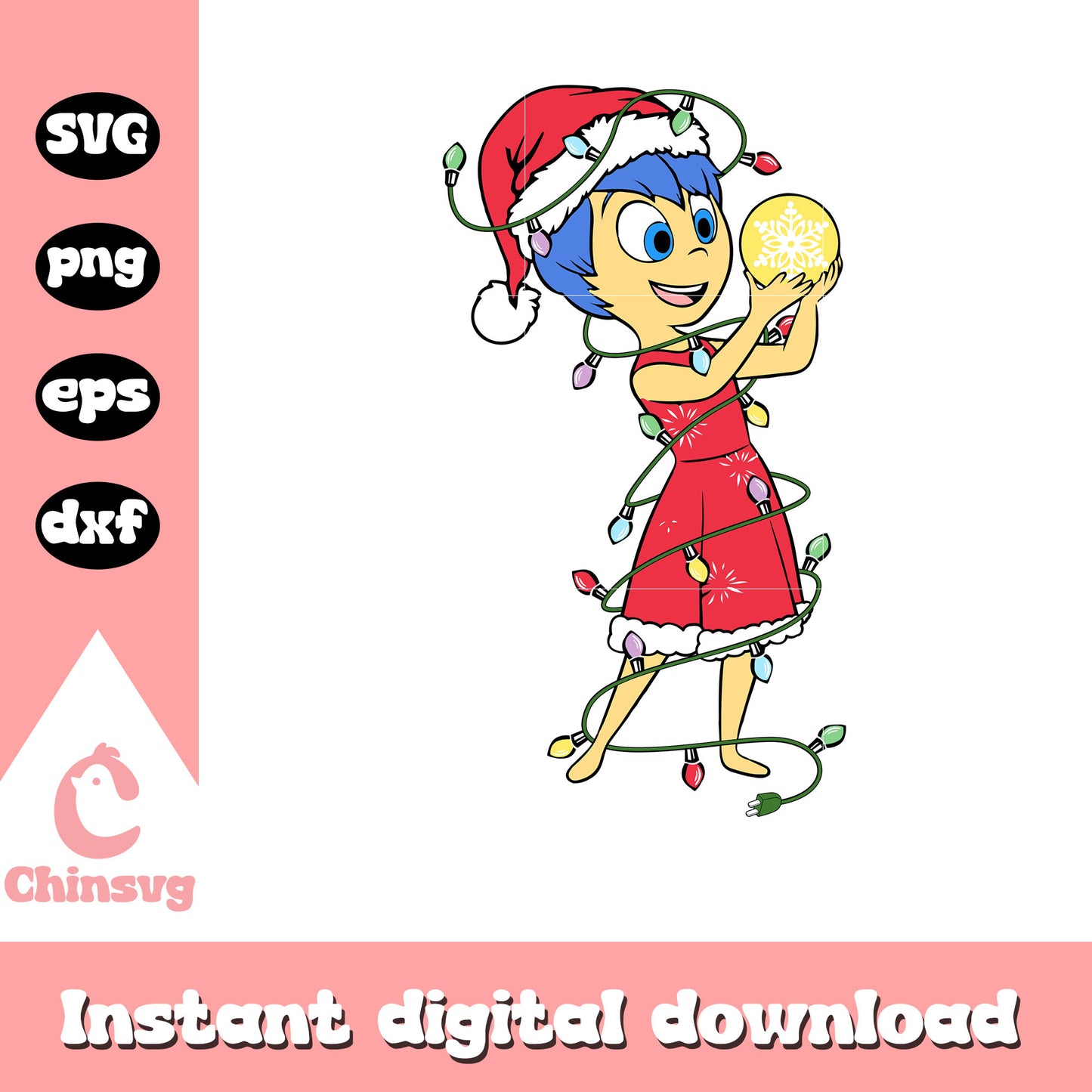 Joy inside out christmas lights svg, joy inside out svg