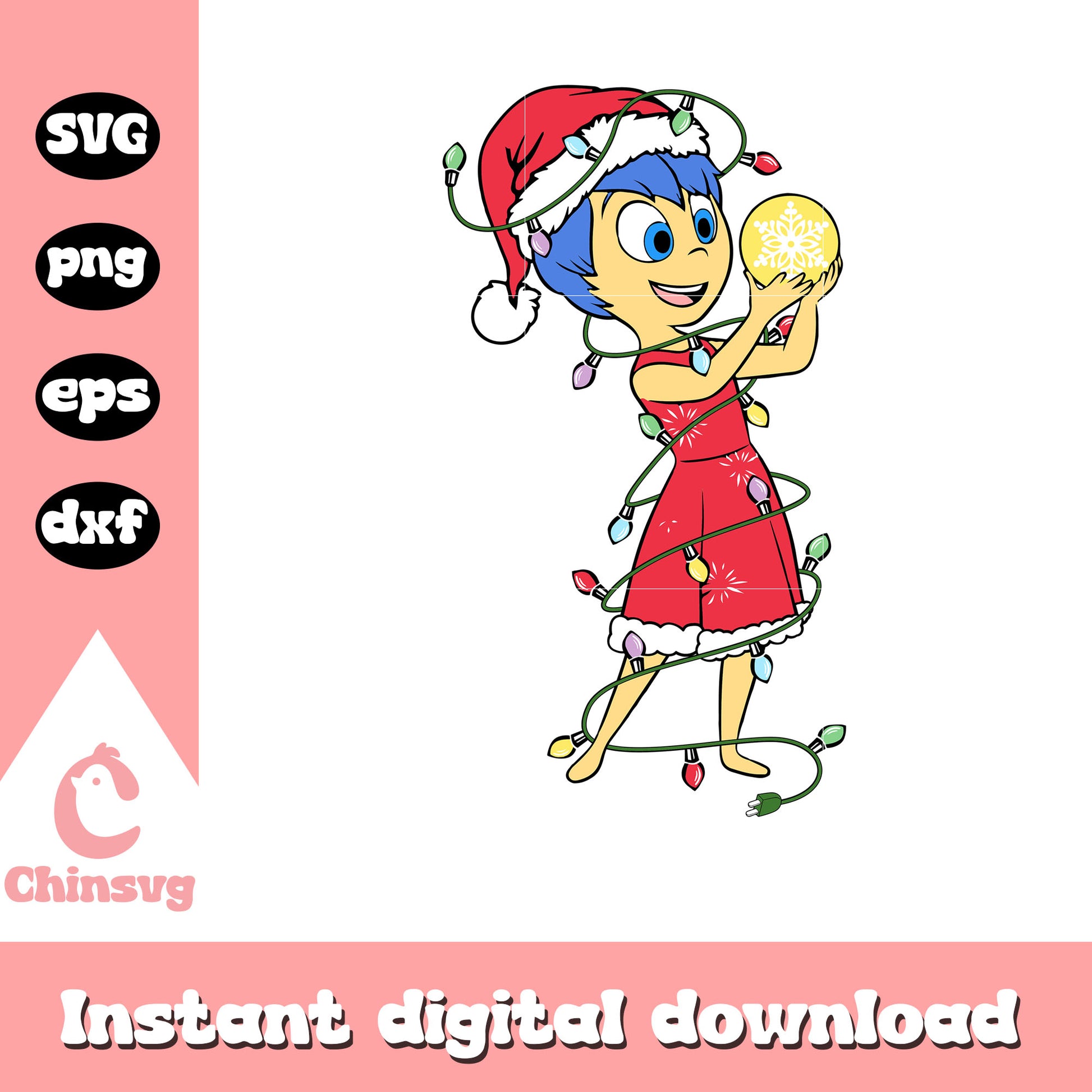 Joy inside out christmas lights svg, joy inside out svg