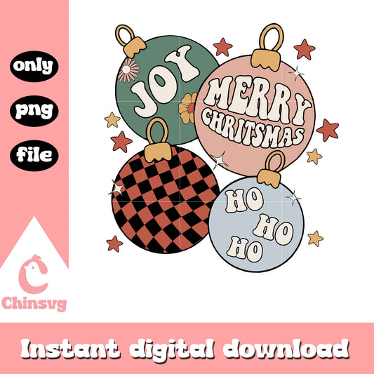 Joy merry christmas ho ho ho png, christmas light bulbs​ png