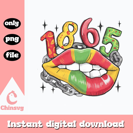 Juneteenth 1865 Lips PNG, Black History Month PNG, Freedom PNG
