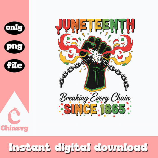 Juneteenth Breaking Every Chain Since 1865, Black History PNG