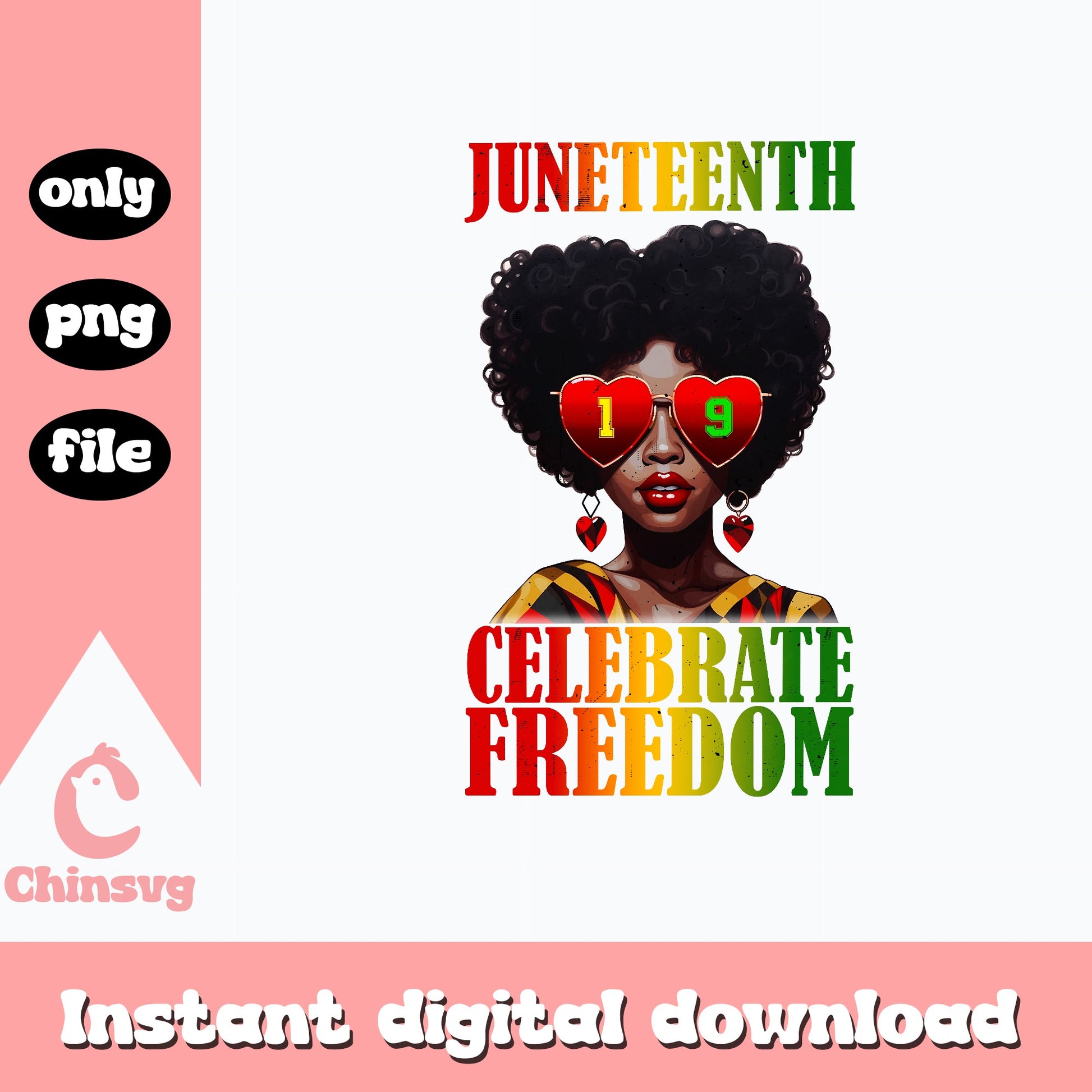 Juneteenth Celebrate Freedom PNG, Black Woman PNG, Afro PNG