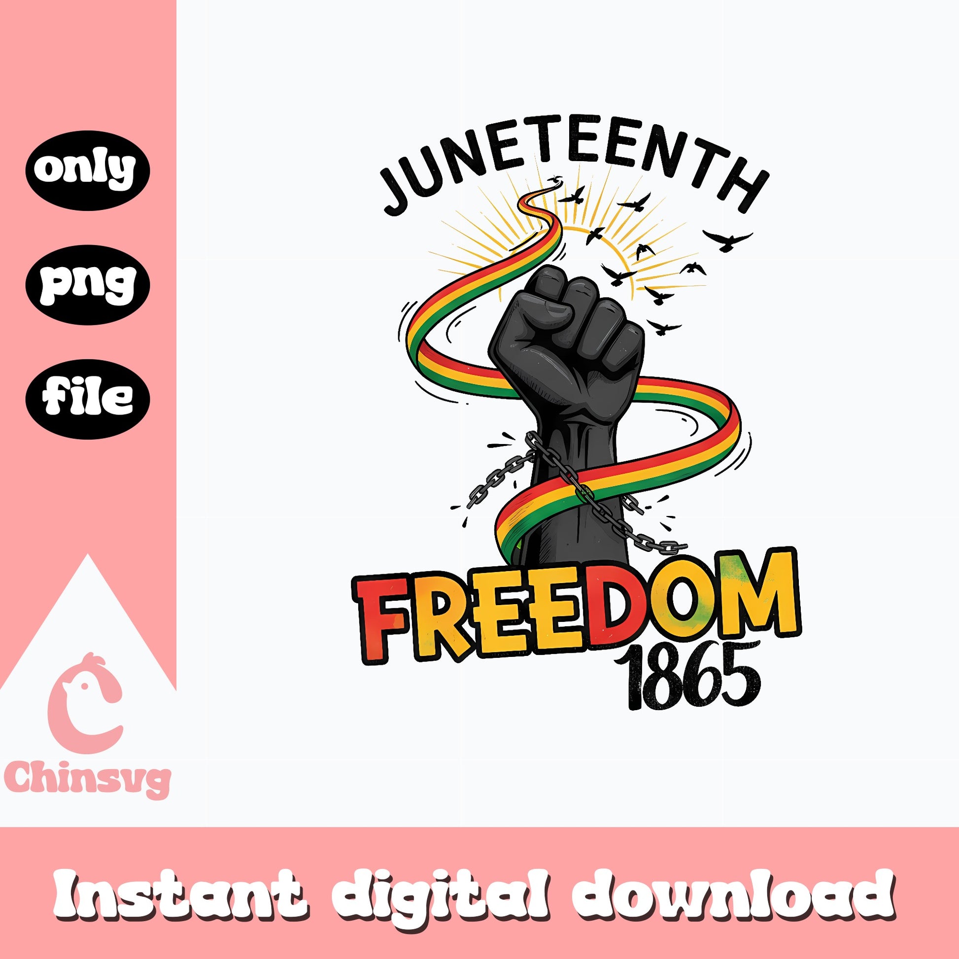Juneteenth Freedom 1865 PNG, Black History PNG, Freedom PNG