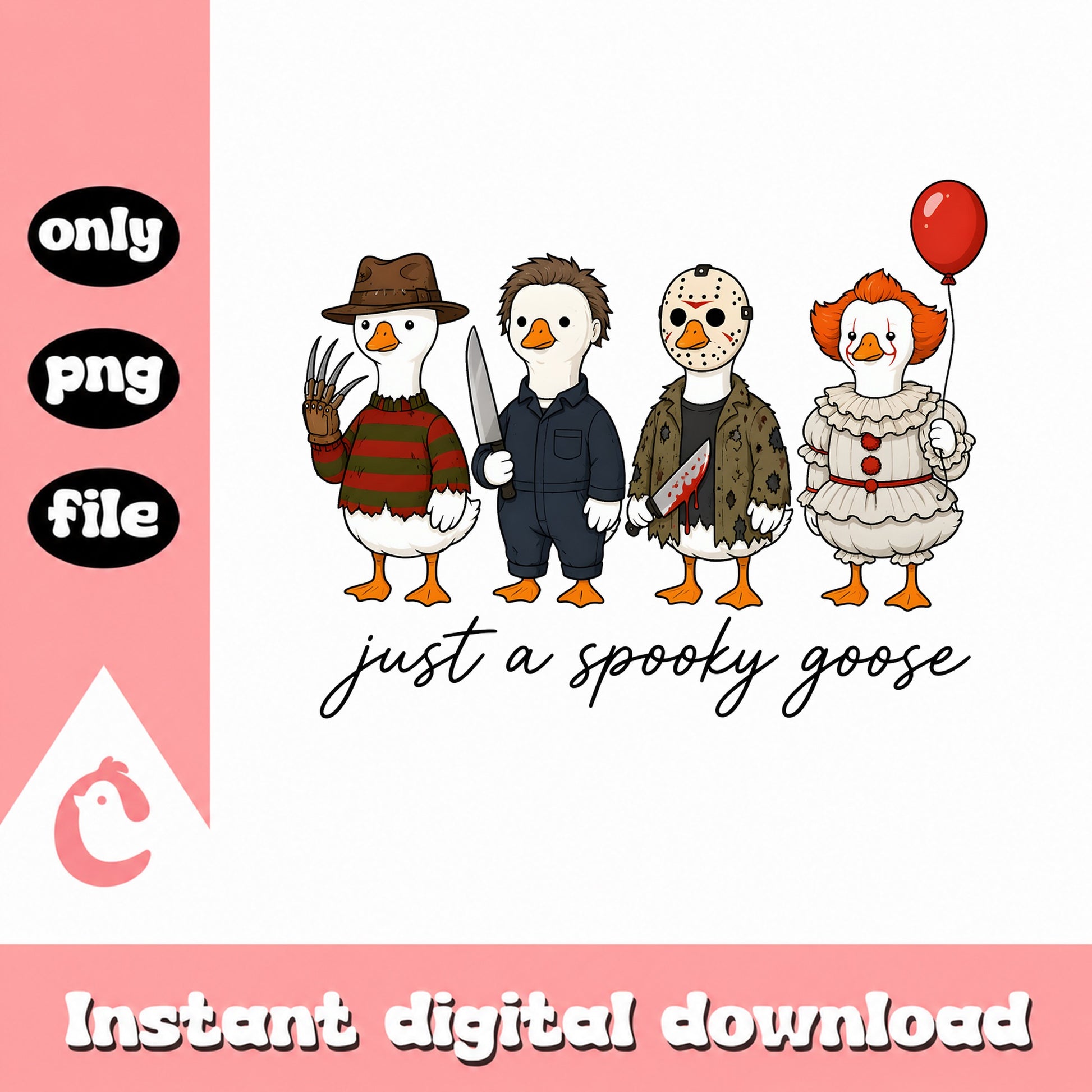 Just A Spooky Goose Horror Characters PNG, Halloween PNG, Horror Movie PNG