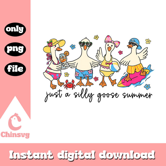 Just a silly goose summer design png