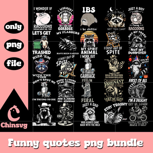 Just a boys who loves racoon bundle png, animal png, racoon png