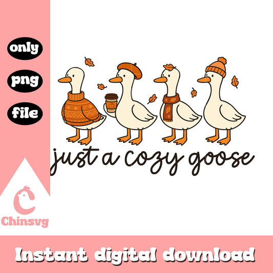 Just a cozy goose halloween vibe design png, halloween holiday png