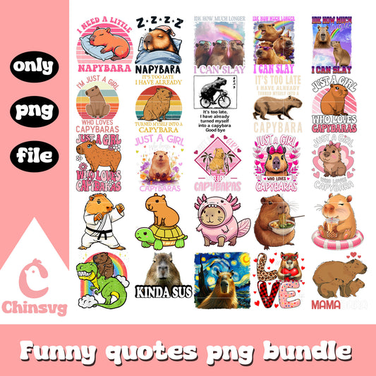 Just a girl who loves capypara bundle png, capypara land png