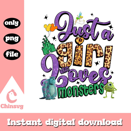 Just a girl who loves monsters design png, disney monsters​ png