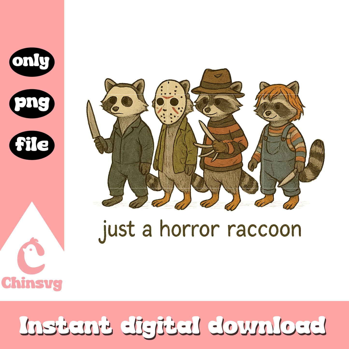 Just a horror raccoon spooky halloween png, halloween clipart png