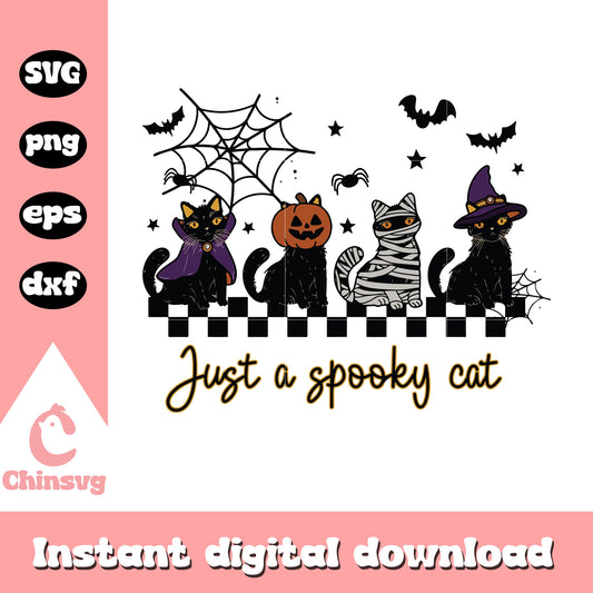 Just a spooky cat halloween design svg, halloween costume svg