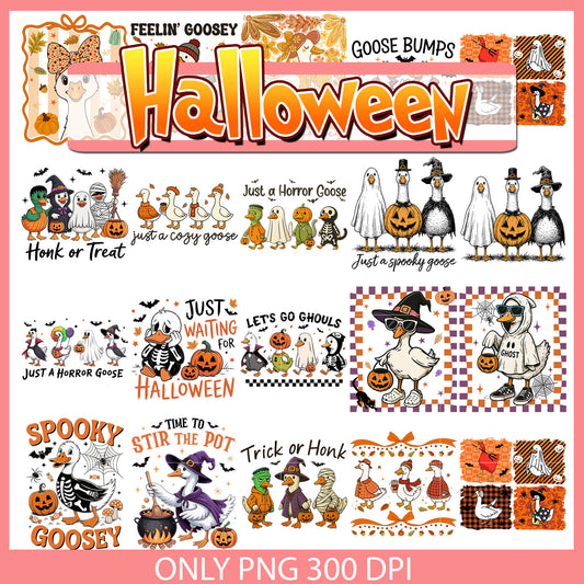 Just a spooky goose halloween bundle png, goose halloween​ png