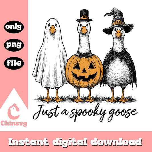 Just a spooky goose halloween design png, halloween decorations png