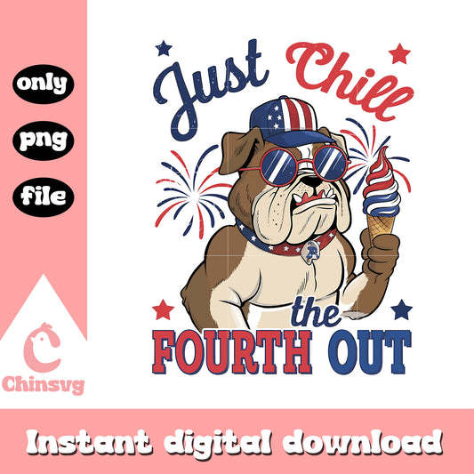 Just chill the fourth out america retro design png, america png