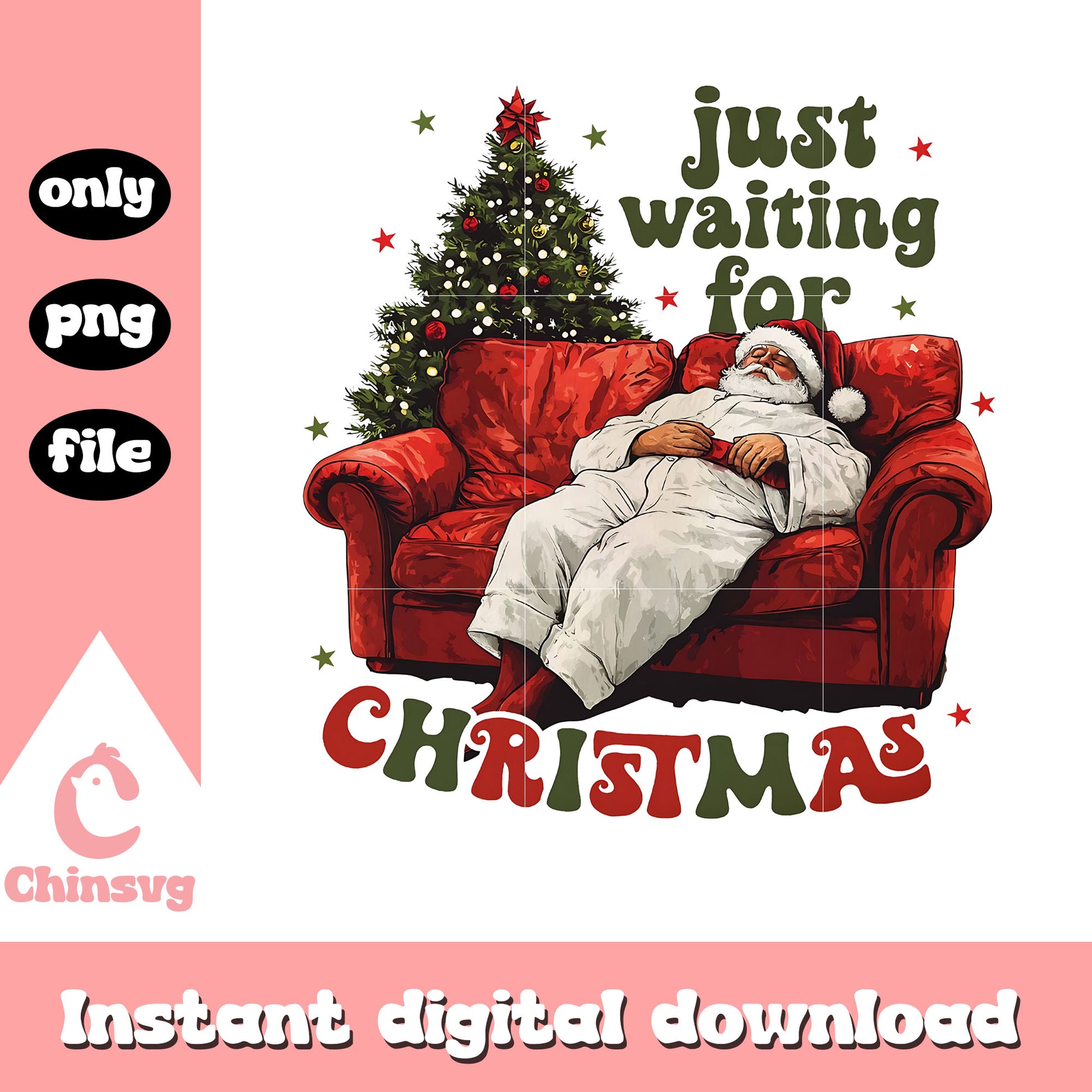 Just waiting for christmas santa claus png, santa claus xmas png