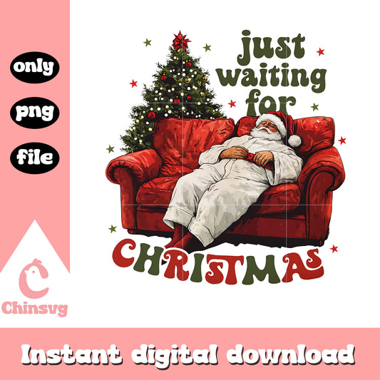 Just waiting for christmas santa claus png, santa claus xmas png