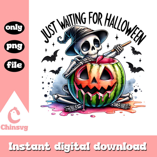 Just waiting for halloween png, horror pumpkin png