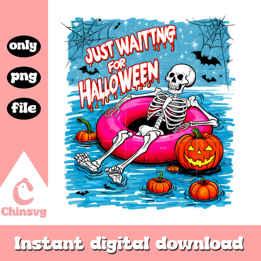 Just waiting for halloween skeleton png, halloween drawings png