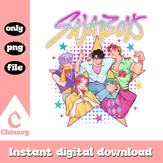 K-pop saja boys group clipart png, kpop demon hunters fanart​ png