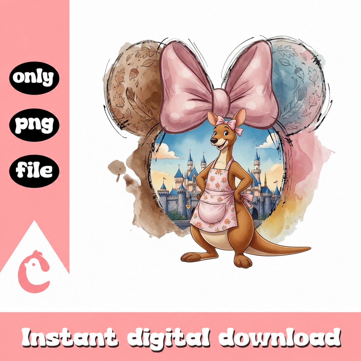 Kanga Winnie The Pooh Disney Castle PNG, Mickey Ears PNG, Disney Trip PNG
