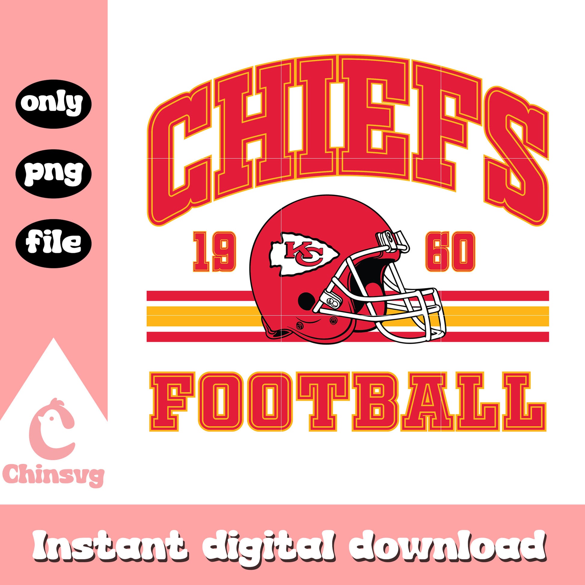 Kansas City Chiefs football 1960 svg, nfl team logo svg 