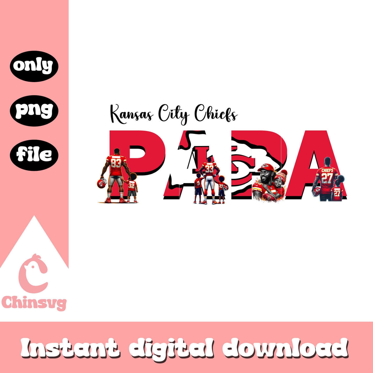 Kansas City Chiefs papa football team png, Chiefs nfl png