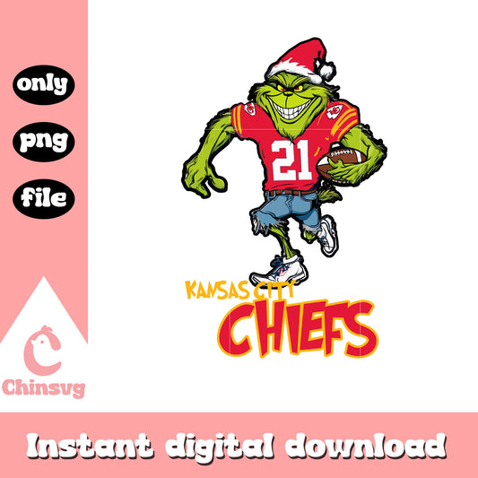 Kansas city chiefs grinch player png, kansas city chiefs clothing​ png