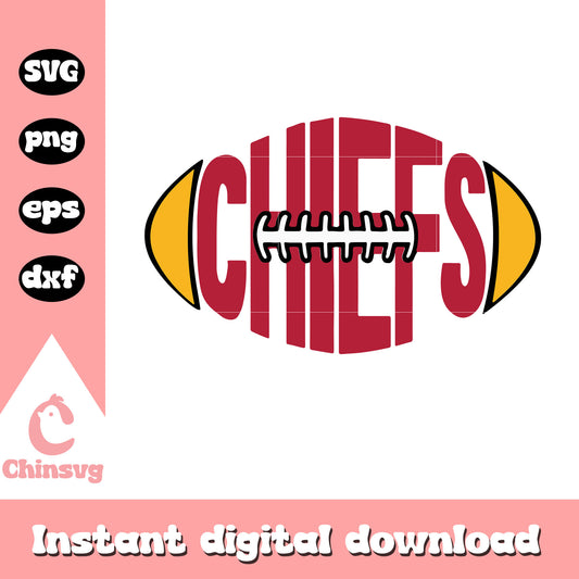 Kansas city chiefs nfl ball logo design svg, kansas nfl svg