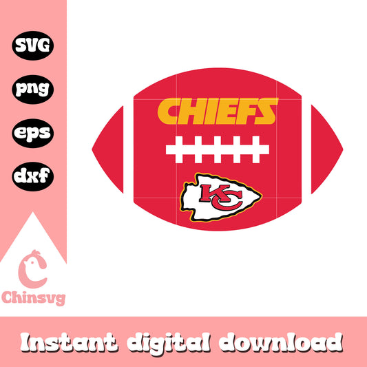 Kansas city chiefs nfl football ball clipart svg, kansas nfl svg