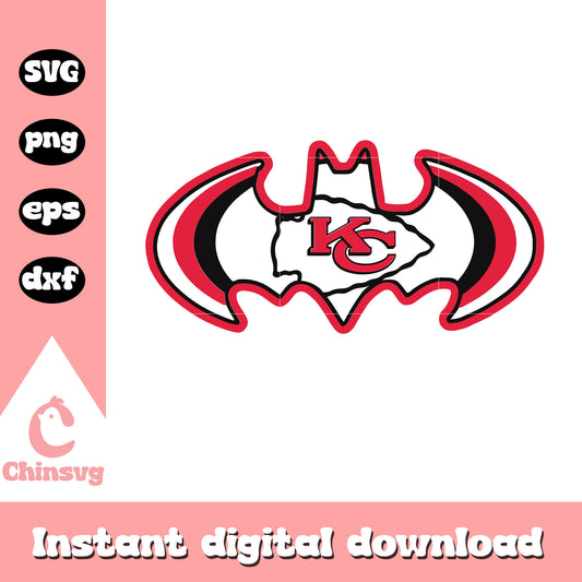 Kansas city chiefs nfl football bat art svg, nfl football kansas city svg