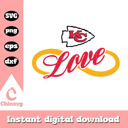 Kansas city chiefs nfl love logo svg, kansas city nfl football svg