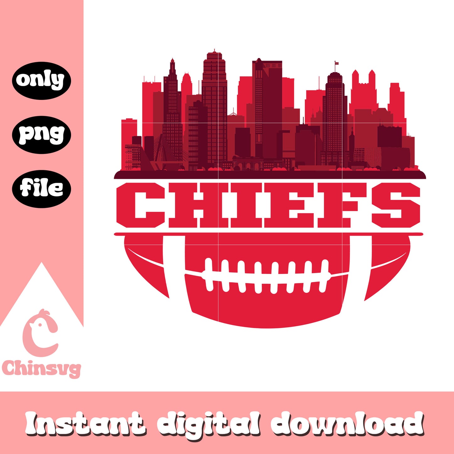 Kansas city chiefs rugby ball skyline svg, Kansas City chiefs svg
