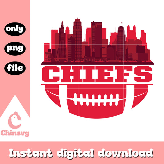 Kansas city chiefs rugby ball skyline svg, Kansas City chiefs svg