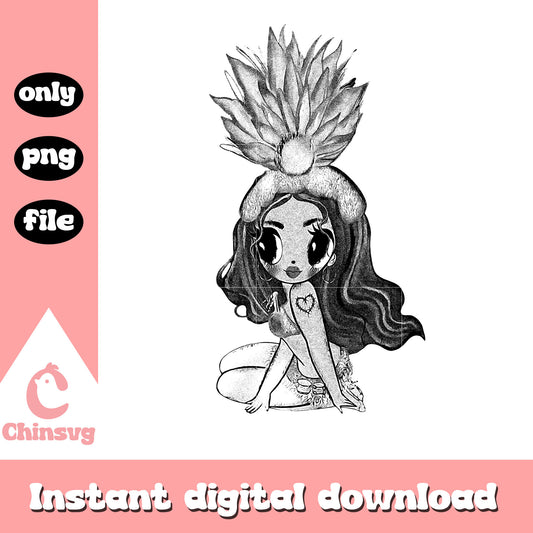 Karol g chibi cute vintage design png, Karol g cartoon png
