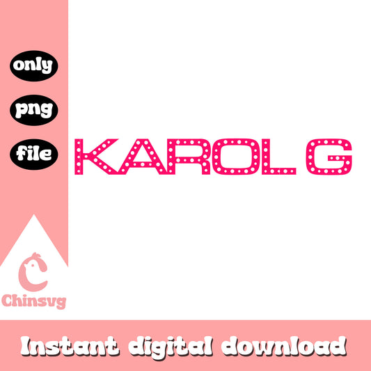 Karol g pink color logo png, karol g​ png, trending png 