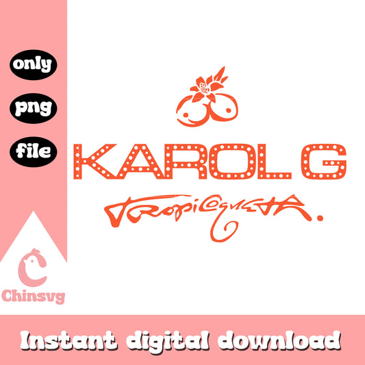 Karol g tropicoqueta orange logo png, karol g logo​ png