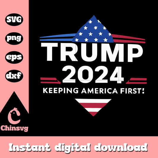 Keeping america first logo design svg, donald trump 2024 svg