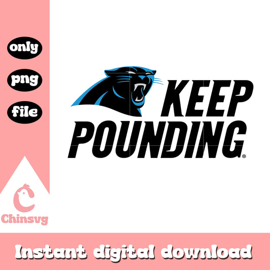 Keep pounding Carolina Panthers logo design svg, nfl logos svg