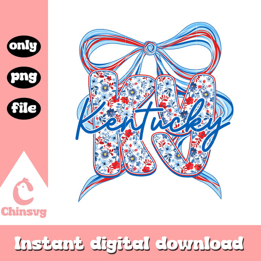 Kentucky ky usa red and blue thin bow png, Kentucky png