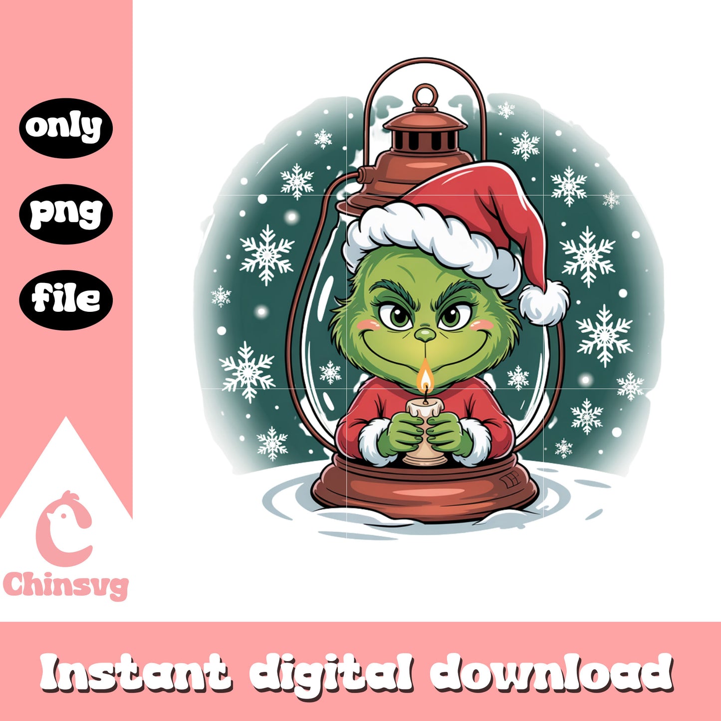 Kid grinch christmas lantern design png, grinch cartoon png 