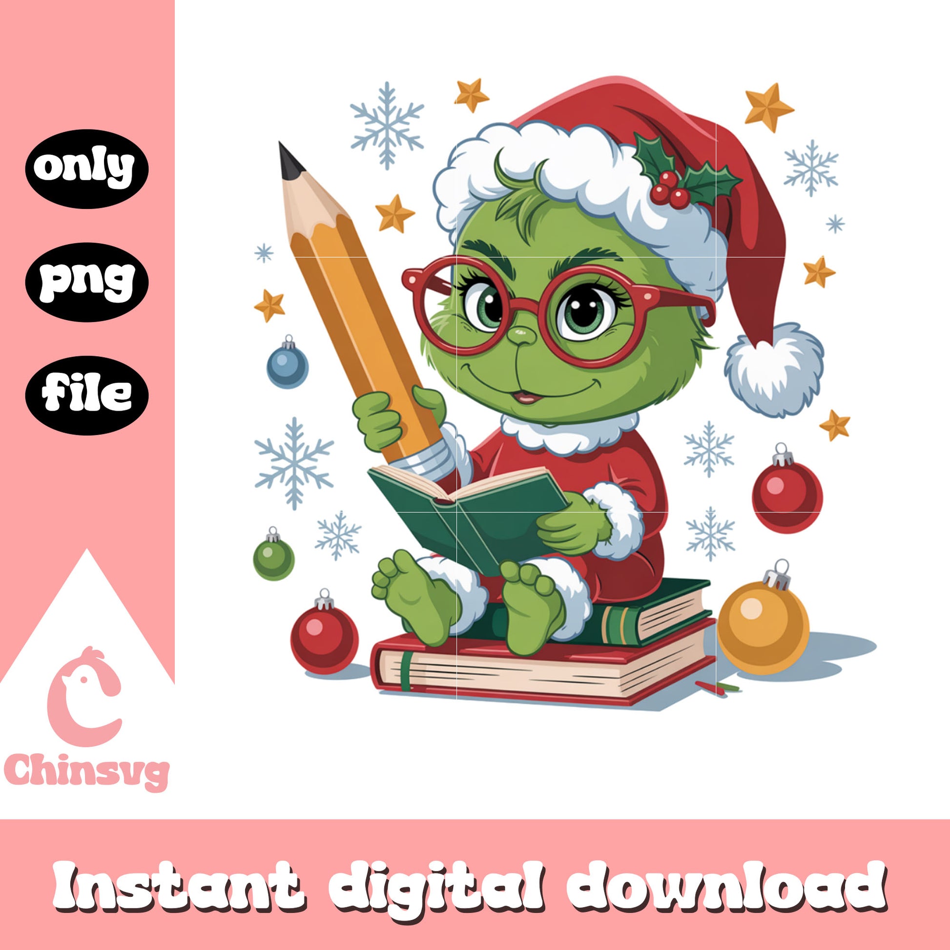 Kid grinch student christmas ball png, mr grinch images png