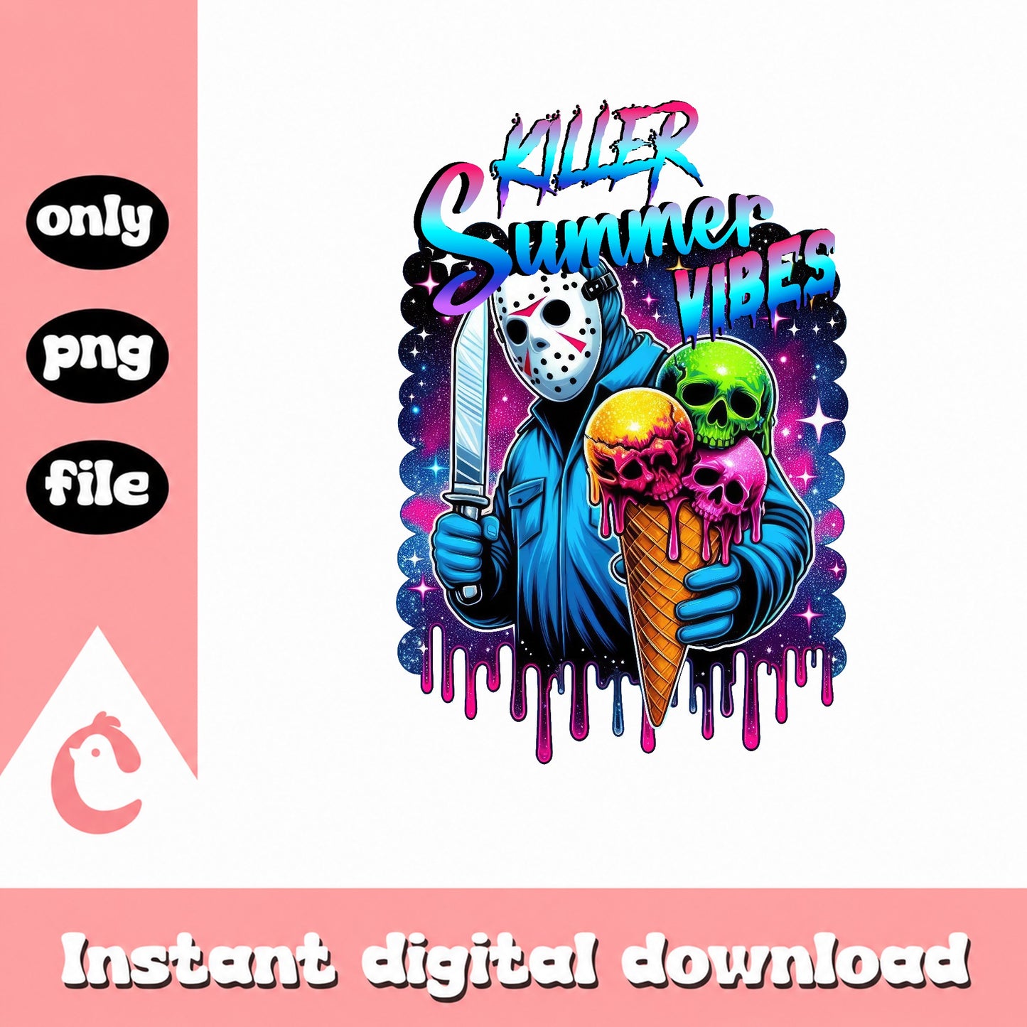 Killer Summer Vibes Jason PNG, Horror Summer PNG, Halloween PNG