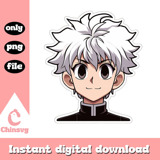 Killua Zoldyck face clipping png, Killua Zoldyck character png