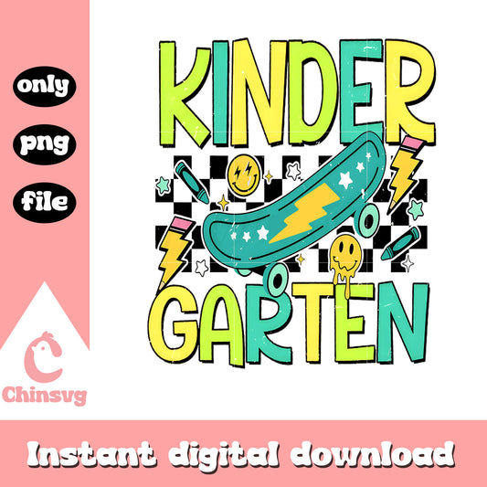 Kindergarten back to school clipart design png, happy back to school png