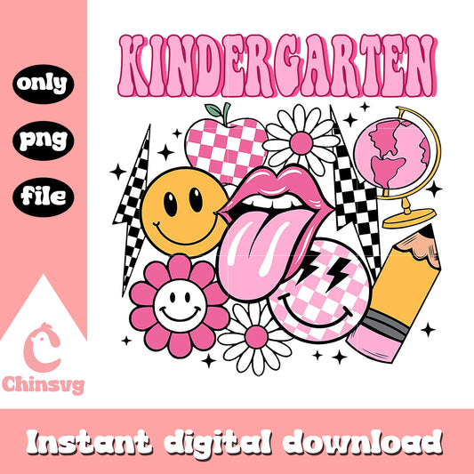 Kindergarten back to school clipart design png, school png