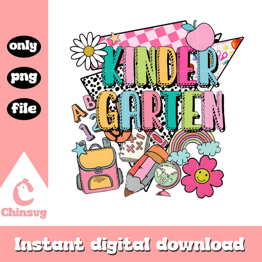 Kindergarten back to school clipart png, back to school png