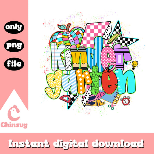 Kindergarten back to school day png, school clipart png