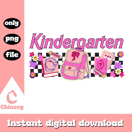 Kindergarten barbie school png, going back to school png