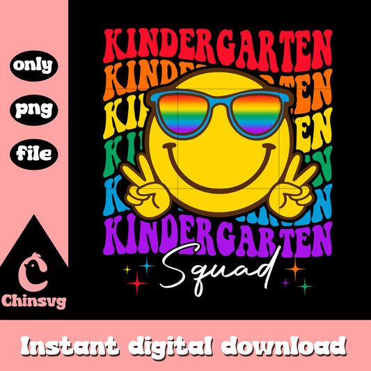 Kindergarten squad smiley face design png, school days png