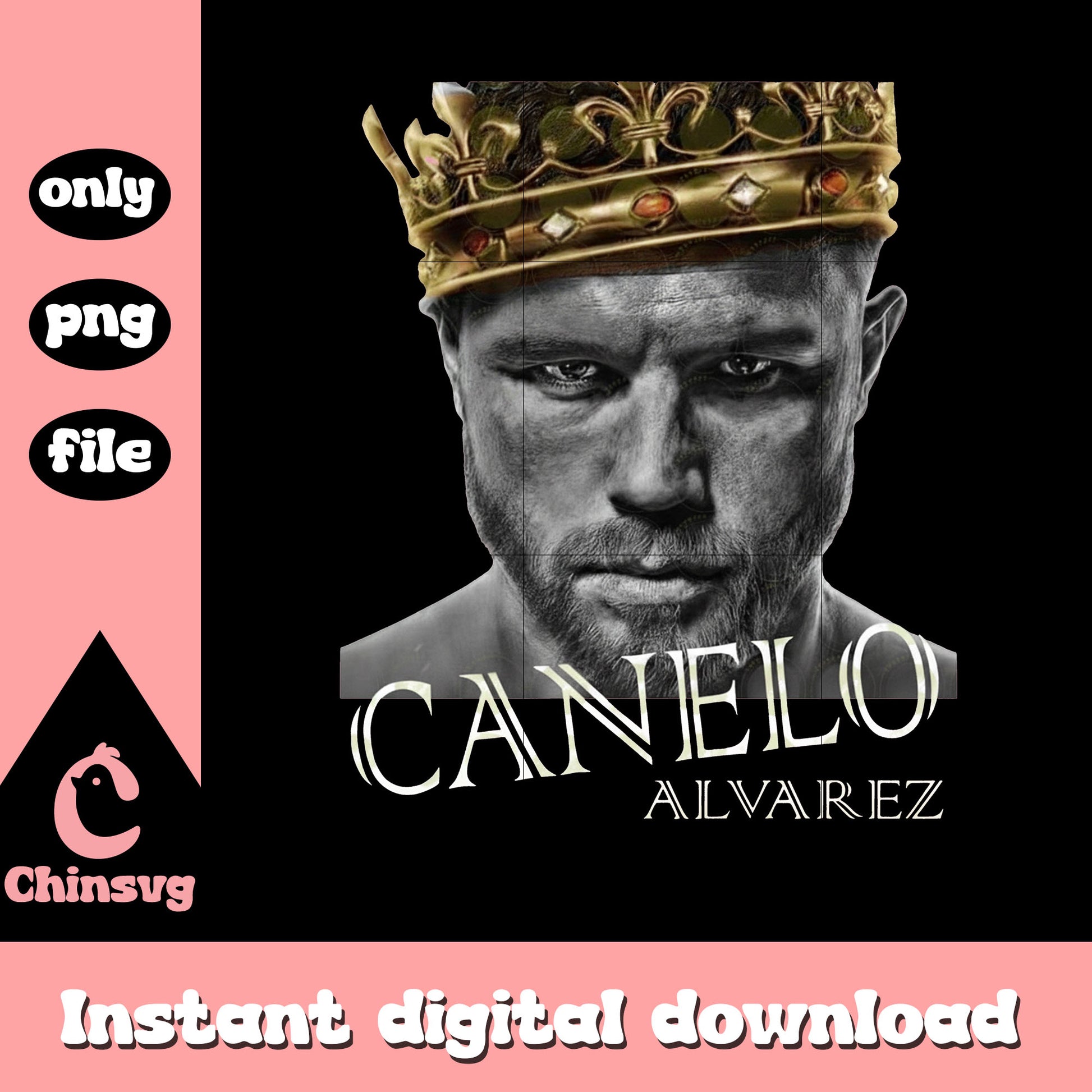 King canelo alvarez face design png, team canelo png, champion png